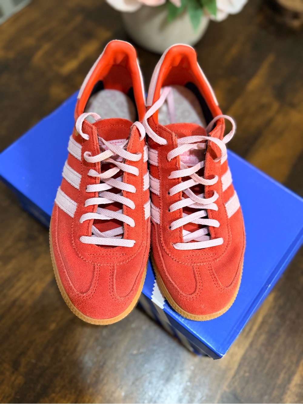 adidas Samba Sneakers in Red with Pink Accents - Picture 5 of 5